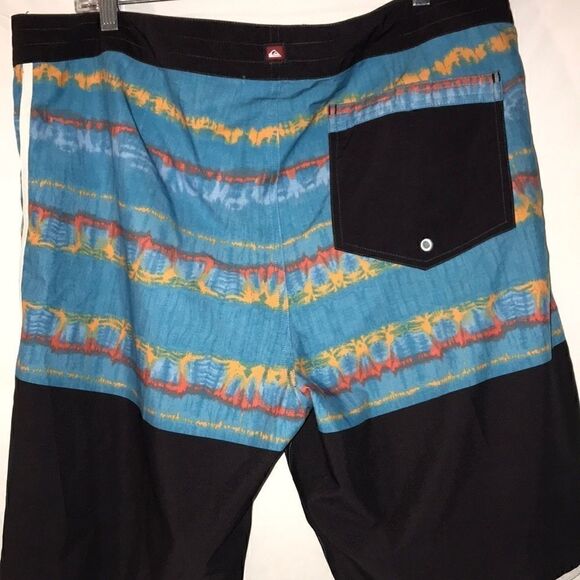 Quicksilver Men's Black, Blue Embroidered Logo Drawstring Board Shorts Size 36 - Picture 4 of 7